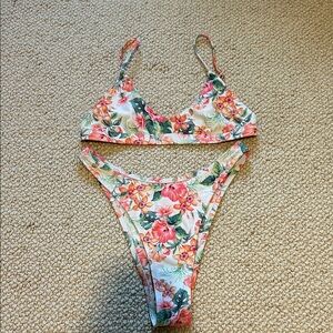 Kulani Kinis Floral Bikini - Pink and Green